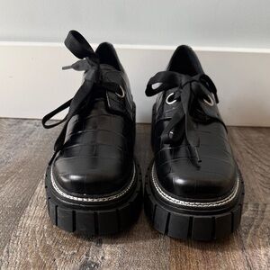 Tamara London | Bellini Croc - Embossed Chunky  Leather Oxfords